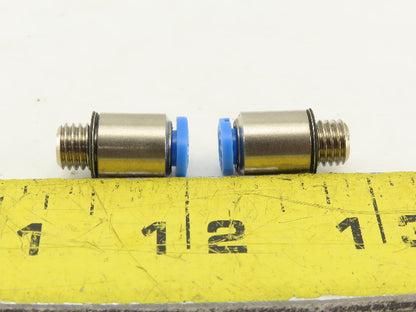 Festo 4mm Tube Push To Connect M7x1.0 Male Stainless Steel Fitting Lot Of 2