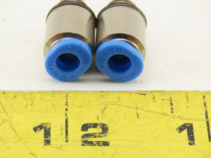 Festo 4mm Tube Push To Connect M7x1.0 Male Stainless Steel Fitting Lot Of 2