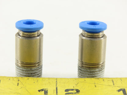 Festo 4mm Tube Push To Connect 3/8 Male Stainless Steel Fitting Lot Of 2