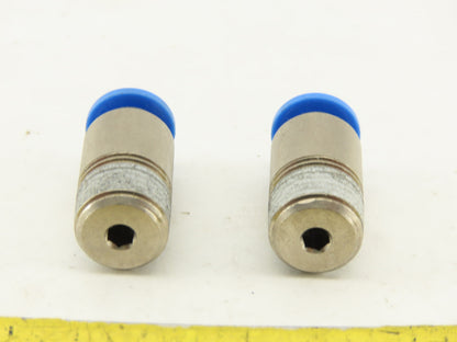 Festo 4mm Tube Push To Connect 3/8 Male Stainless Steel Fitting Lot Of 2