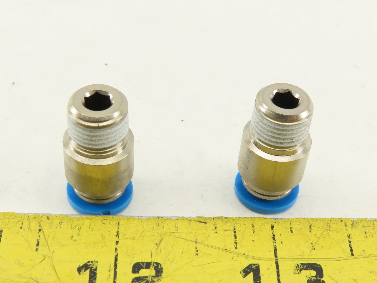 Festo 6mm Tube Push To Connect 3/8 Male Stainless Steel Fitting Lot Of 2