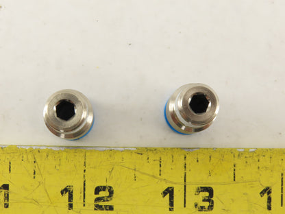 Festo 6mm Tube Push To Connect 3/8 Male Stainless Steel Fitting Lot Of 2