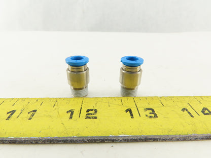 Festo 6mm Tube Push To Connect 3/8 Male Stainless Steel Fitting Lot Of 2
