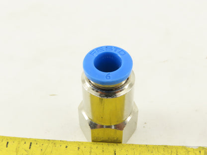 Festo 6mm Tube Push To Connect 3/8 Male Stainless Steel Fitting Lot Of 5
