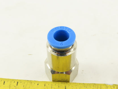 Festo 6mm Tube Push To Connect 3/8 Male Stainless Steel Fitting Lot Of 5
