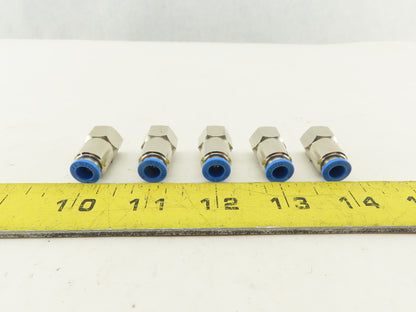 Festo 6mm Tube Push To Connect 3/8 Male Stainless Steel Fitting Lot Of 5