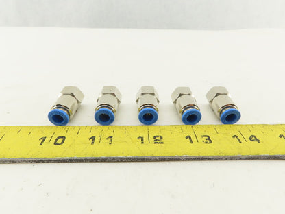 Festo 6mm Tube Push To Connect 3/8 Male Stainless Steel Fitting Lot Of 5