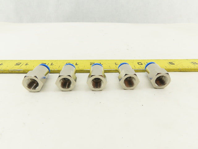 Festo 6mm Tube Push To Connect 3/8 Male Stainless Steel Fitting Lot Of 5
