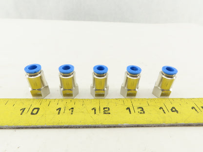 Festo 6mm Tube Push To Connect 3/8 Male Stainless Steel Fitting Lot Of 5