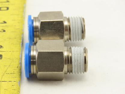 Festo 10mm Tube Push To Connect 1/4" NPT Male Fitting Lot Of 2