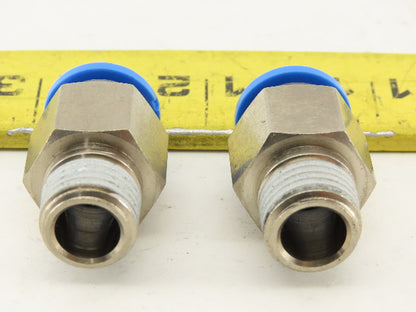 Festo 10mm Tube Push To Connect 1/4" NPT Male Fitting Lot Of 2
