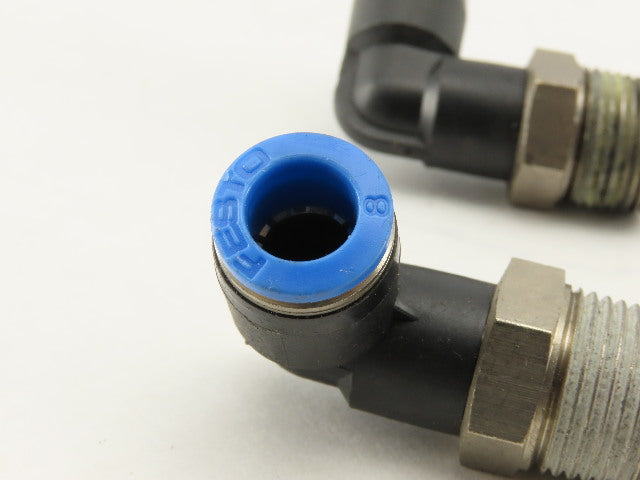 Festo 8mm Tube Push To Connect 3/8" NPT Elbow Fitting 90° Lot Of 3