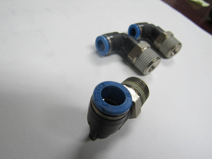 Festo 8mm Tube Push To Connect 3/8" NPT Elbow Fitting 90° Lot Of 3
