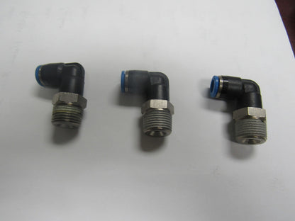 Festo 8mm Tube Push To Connect 3/8" NPT Elbow Fitting 90° Lot Of 3