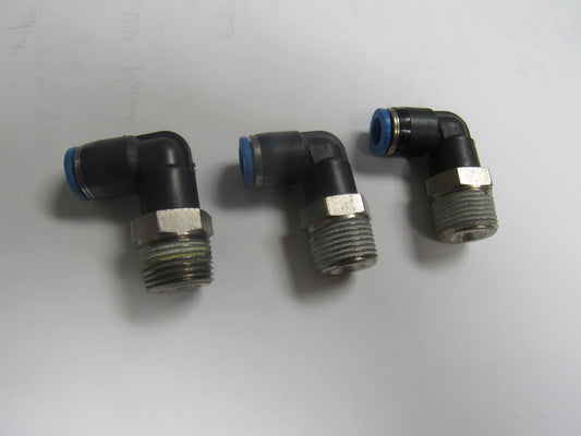 Festo 8mm Tube Push To Connect 3/8" NPT Elbow Fitting 90° Lot Of 3