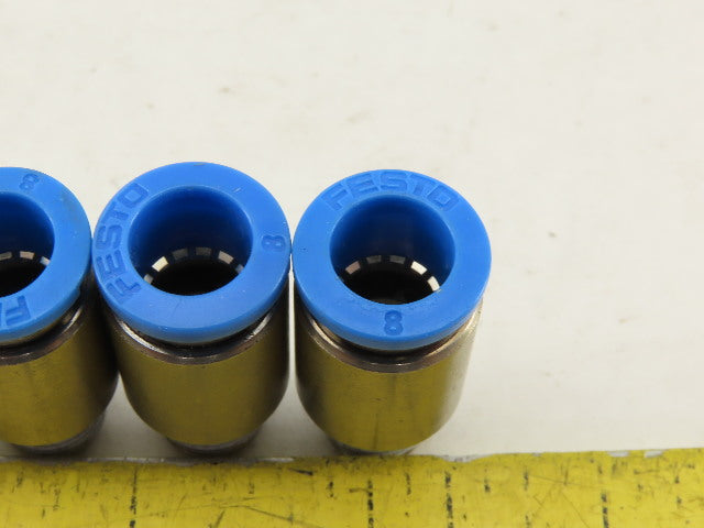 Festo 8mm Tube Push To Connect Stainless Steel 1/8" Male Fitting Lot Of 4