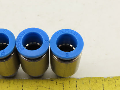 Festo 8mm Tube Push To Connect Stainless Steel 1/8" Male Fitting Lot Of 4