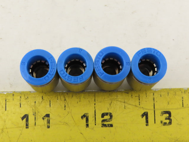 Festo 8mm Tube Push To Connect Stainless Steel 1/8" Male Fitting Lot Of 4