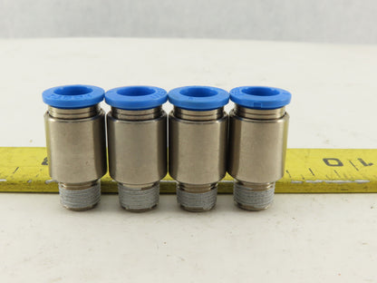 Festo 8mm Tube Push To Connect Stainless Steel 1/8" Male Fitting Lot Of 4
