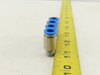 Festo 8mm Tube Push To Connect Stainless Steel 1/8" Male Fitting Lot Of 4