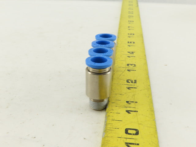 Festo 8mm Tube Push To Connect Stainless Steel 1/8" Male Fitting Lot Of 4
