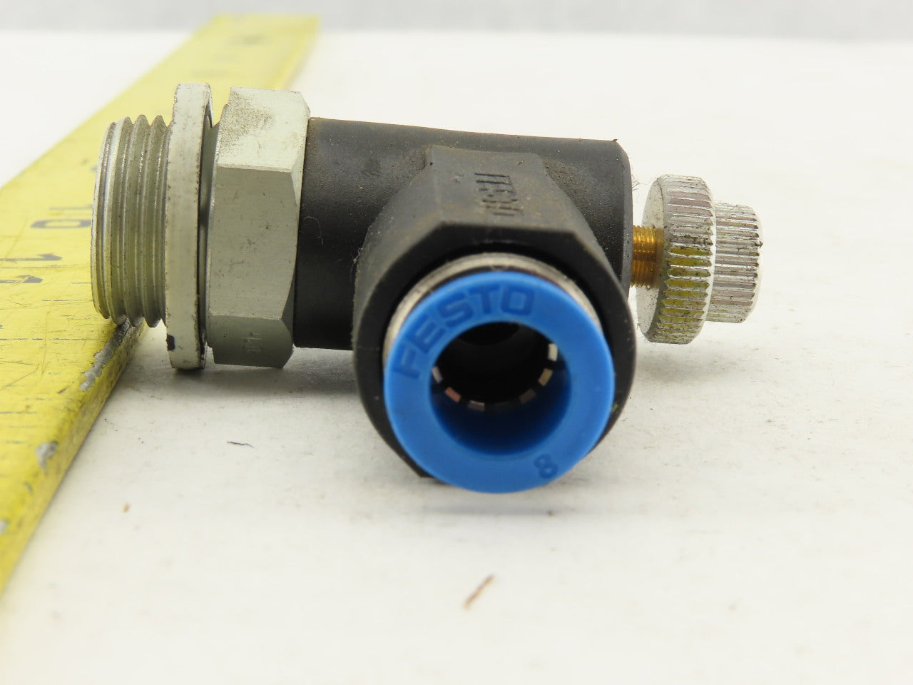 Festo 8mm Tube Push To Connect 3/8 90° Elbow Check Valve Flow Control