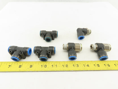 Festo 12mm Tube Push To Connect Fitting Mixed Lot Tee Elbow Flow Control Lot/ 6