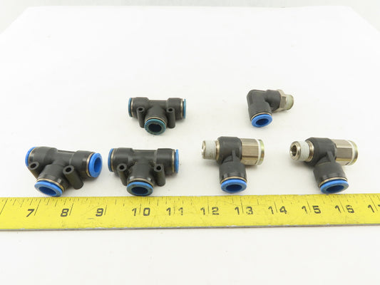 Festo 12mm Tube Push To Connect Fitting Mixed Lot Tee Elbow Flow Control Lot/ 6