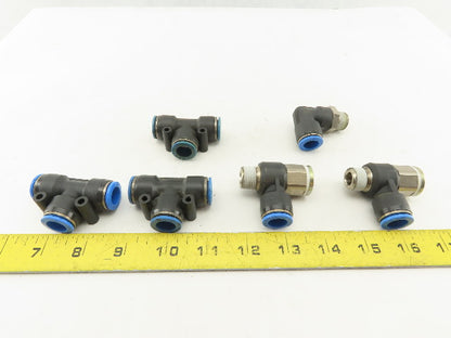 Festo 12mm Tube Push To Connect Fitting Mixed Lot Tee Elbow Flow Control Lot/ 6