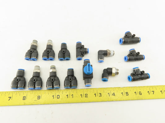 Festo 6mm Tube Push To Connect Fitting Mixed Lot Y Coupling Elbow Lot Of 14