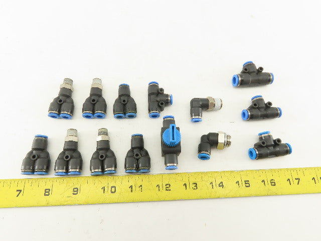 Festo 6mm Tube Push To Connect Fitting Mixed Lot Y Coupling Elbow Lot Of 14