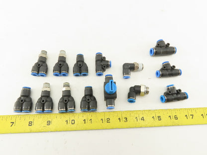 Festo 6mm Tube Push To Connect Fitting Mixed Lot Y Coupling Elbow Lot Of 14
