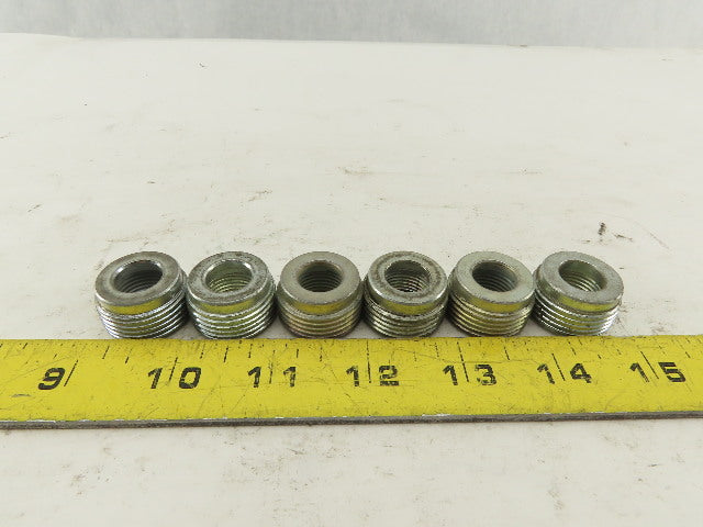RIGID 1" to 3/8" Reducing Bushing Electrical Conduit Fittings Adapters Lot of 6