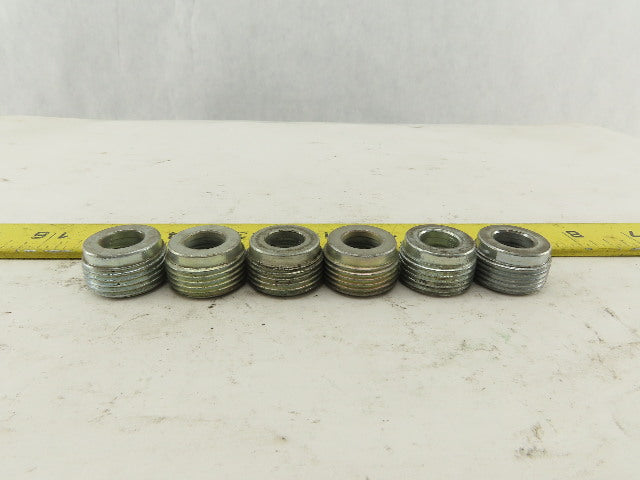 RIGID 1" to 3/8" Reducing Bushing Electrical Conduit Fittings Adapters Lot of 6