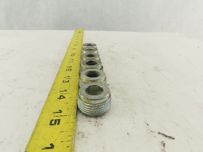 RIGID 1" to 3/8" Reducing Bushing Electrical Conduit Fittings Adapters Lot of 6