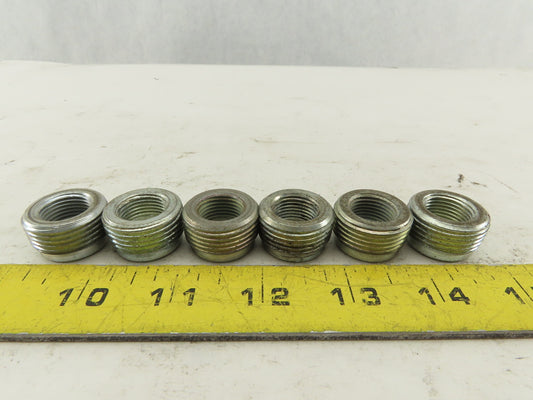RIGID 1" to 3/8" Reducing Bushing Electrical Conduit Fittings Adapters Lot of 6