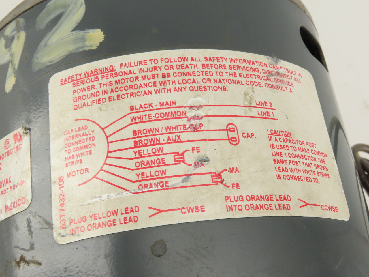 Magnetek 158 3/4Hp Electric Motor 460V Single Phase 1075RPM1/2" Shaft Drip Proof 1Ph