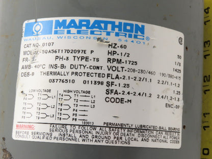 Marathon Electric G107 1/2Hp 1725RPM 3Ph 208-230/460V 56C Motor