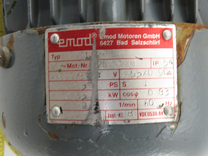Emod Motoren 71L12 0.55kW 3370RPM 332/575V 3Ph TEFC 14mm Shaft Electric AC Motor