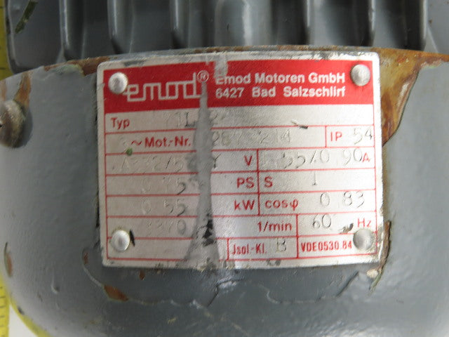 Emod Motoren 71L12 0.55kW 3370RPM 332/575V 3Ph TEFC 14mm Shaft Electric AC Motor