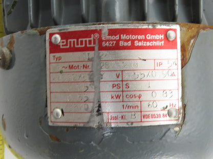 Emod Motoren 71L12 0.55kW 3370RPM 332/575V 3Ph TEFC 14mm Shaft Electric AC Motor