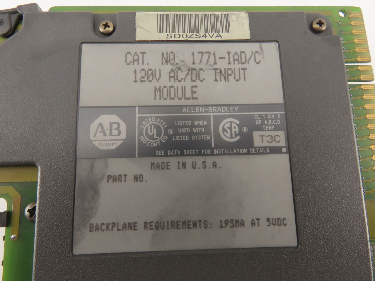 Allen Bradley 1771-IAD/C 120V AC/DC Input Module