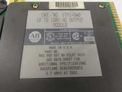 Allen Bradley 1771-OAD 12-120V AC Output Module