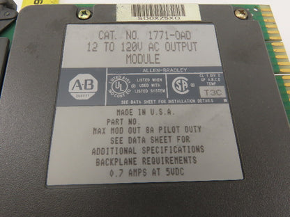 Allen Bradley 1771-OAD 12-120V AC Output Module