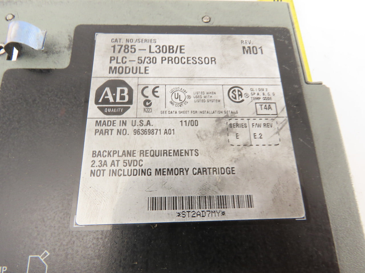 Allen Bradley 1785-L30B/E PLC 5/30 Processor Module Rev M01 Ser E F/W Rev. E.2