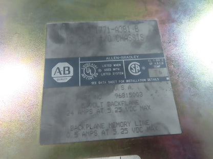 Allen Bradley 1771-A3B1 B 12 Slot I/O Chassis Backplane W/ Swing Terminals