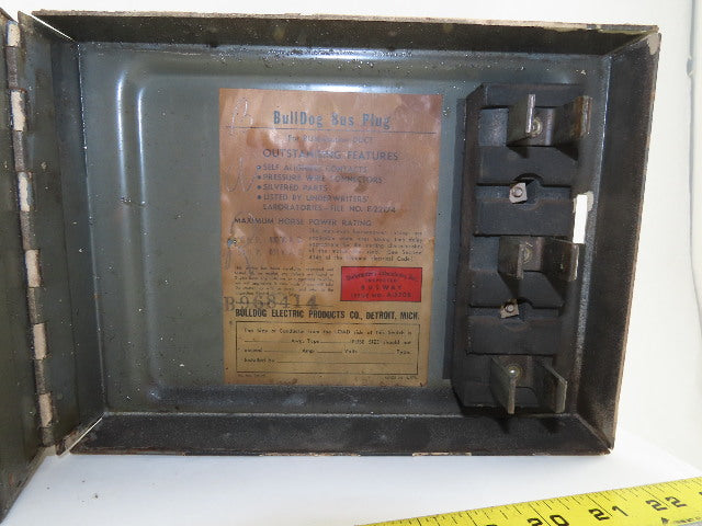 Bulldog BP352 Bustribution 30 To 50Hp 60 Amp 480/600VAC 3 Pole Fused Bus Tap
