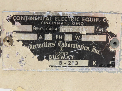 Continental Electric PFP351 30A 600VAC 3 Pole Fused Bus Tap 3Ph
