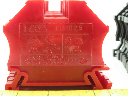 EURO 2.5 750V 12-24AWG Single Pole Electrical Terminal Block Lot/62