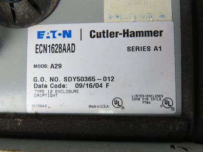 Eaton ECN1628AAD Non Reversing Starter Fused Disconnect 60A 120V Coil